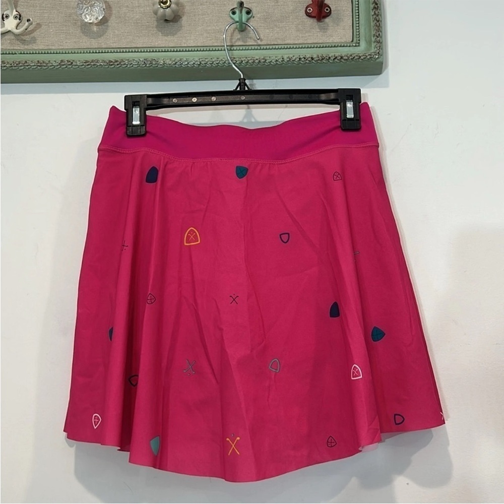 Nike Tennis gold Pink print short Skirt Athletic new with tags small - Picture 5 of 6